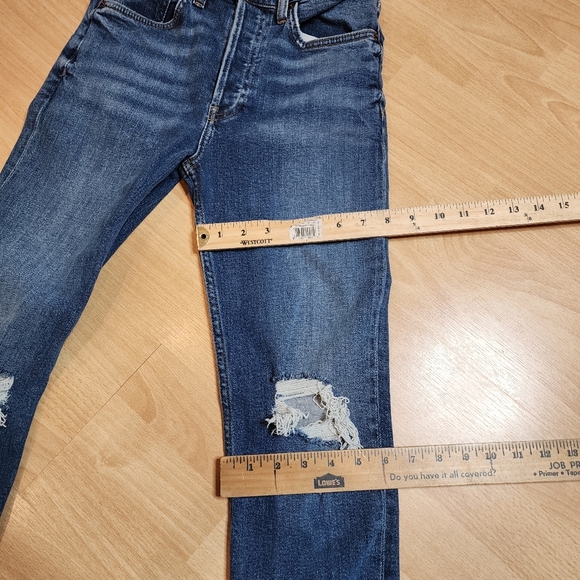 REDONE Ankle Crop Jeans Dusk Destroy Button Fly Womens Size 26 (2) - Picture 9 of 15